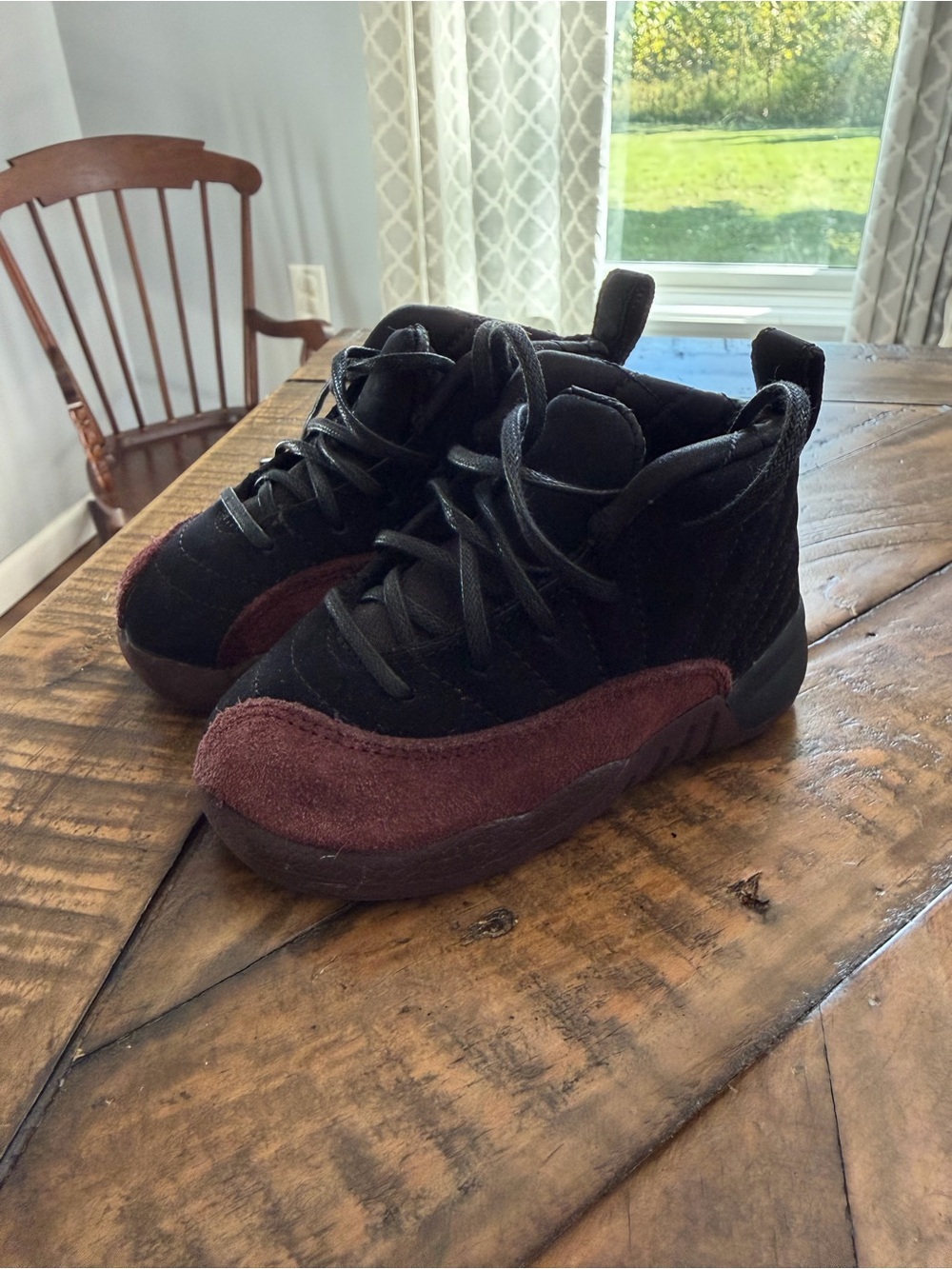 A Ma Maniere x Air Jordan 12 Retro SP Toddler 6C Black Burgundy FB2687-001